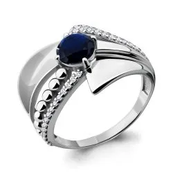 Inel din aur alb cu Cubic Zirconia Incolor, Nanosafir