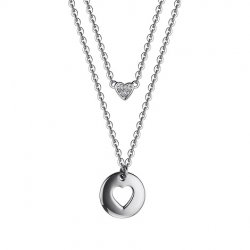 Colier din aur alb cu pietre Diamant