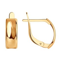 Серьги из красного золота без камней