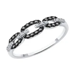 Inel din aur alb cu Diamant, Diamant negru