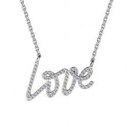 Colier din aur alb cu pietre Diamant