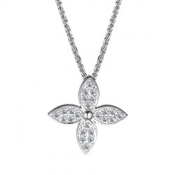 Colier din aur alb cu pietre Diamant