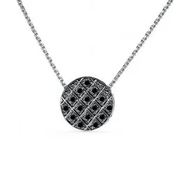Colier din aur alb cu Diamant negru