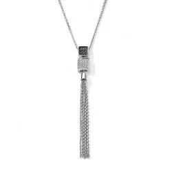 Colier din aur alb cu Diamant, Diamant negru