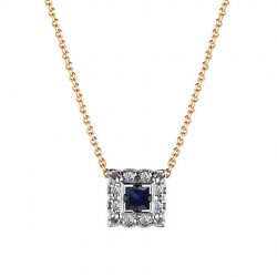 Colier din aur roșu cu pietre Diamant, Safir