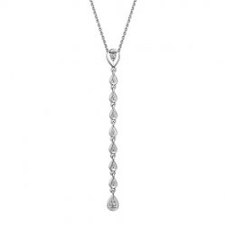 Colier din aur alb cu pietre Diamant