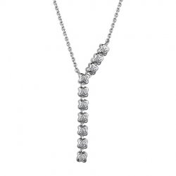 Colier din aur alb cu pietre Diamant