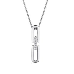 Colier din aur alb cu pietre Diamant
