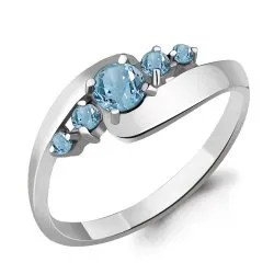 Inel din aur alb cu Topaz Swiss