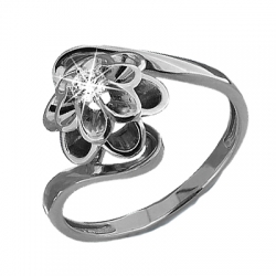 Кольцо из серебра с камнями Swarovski