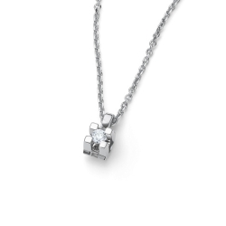 Колье из белого золота с камнями Бриллиант