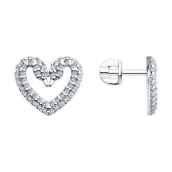 Cercei Pusete din argint  cu pietre Cubic Zirconia Incolor