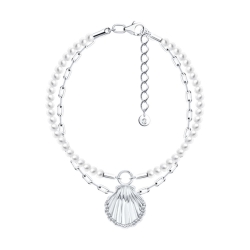 Brățară din argint  cu pietre Cubic Zirconia Incolor, Perla Imit.