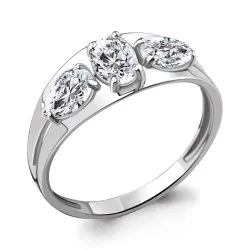 Inel din aur alb cu Cubic Zirconia Incolor