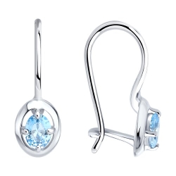 Cercei p-u copii din argint  cu pietre Cubic Zirconia Albastru