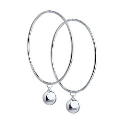 Серьги Конго из серебра без камней