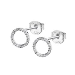 Cercei Pusete din argint  cu pietre Cubic Zirconia Incolor