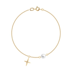 Brățară din aur roșu cu pietre Diamant, Perla Albă