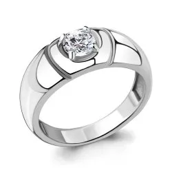 Inel din aur alb cu Cubic Zirconia Incolor