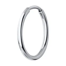 Серьга Одиночная из белого золота без камней