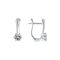 Cercei din argint  cu pietre Cubic Zirconia Incolor