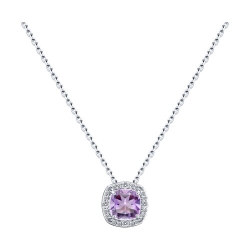 Colier din argint  cu pietre Cubic Zirconia Incolor, Ametist