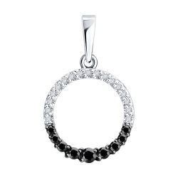 Подвеска из белого золота с камнями Бриллиант, Черный бриллиант