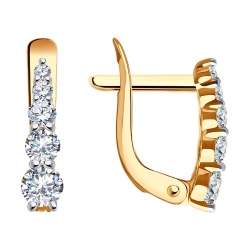 Cercei p-u copii din aur roșu cu pietre Cubic Zirconia Incolor