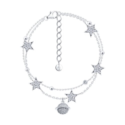 Браслет из серебра с камнями Фианит