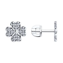 Cercei Pusete din argint  cu pietre Cubic Zirconia Incolor