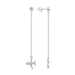 Cercei Pusete din argint  cu pietre Cubic Zirconia Incolor