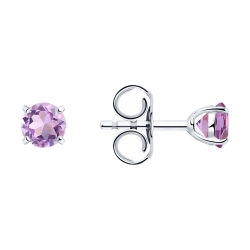 Cercei Pusete din argint  cu pietre Ametist