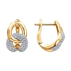 Cercei din aur roșu cu Cubic Zirconia Incolor