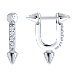 Cercei Pusete din argint  cu pietre Cubic Zirconia Incolor