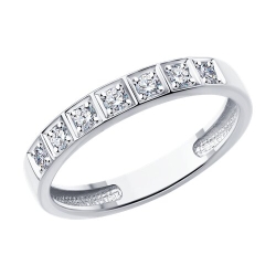 Verighetă din aur alb cu pietre Diamant