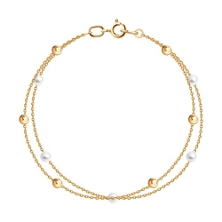 Brățară din aur roșu cu pietre Perla Albă