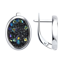 Серьги из серебра с камнями Кристальная ткань