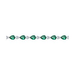 Brățară din argint  cu pietre Cubic Zirconia Incolor, Cubic Zirconia Verde