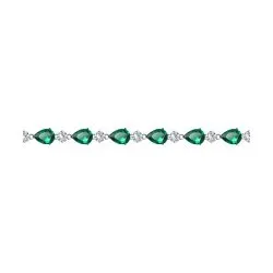 Brățară din argint cu Cubic Zirconia Incolor, Cubic Zirconia Verde