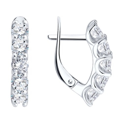 Cercei din argint  cu pietre Cubic Zirconia Incolor