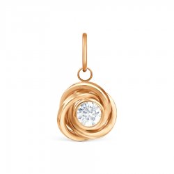 Pandantiv din aur roșu cu pietre Cubic Zirconia Incolor
