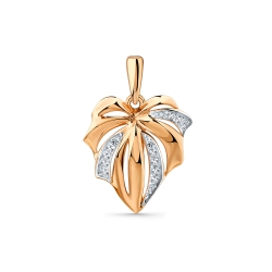 Pandantiv din aur roșu cu Cubic Zirconia Incolor