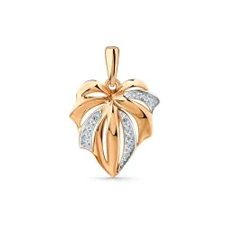 Pandantiv din aur roșu cu Cubic Zirconia Incolor
