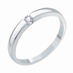 Verighetă din aur alb cu pietre Diamant