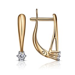 Cercei din aur roșu cu pietre Cubic Zirconia Incolor