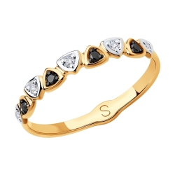 Inel din aur roșu cu pietre Diamant, Diamant negru