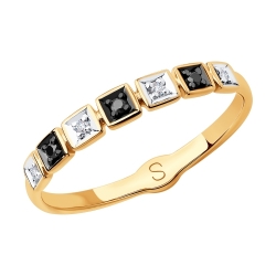Inel din aur roșu cu pietre Diamant, Diamant negru