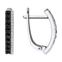 Cercei din aur alb cu Diamant, Diamant negru
