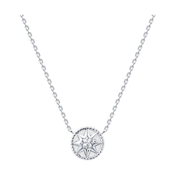 Colier din argint  cu pietre Cubic Zirconia Incolor, Emailare