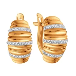 Cercei din aur roșu cu Cubic Zirconia Incolor